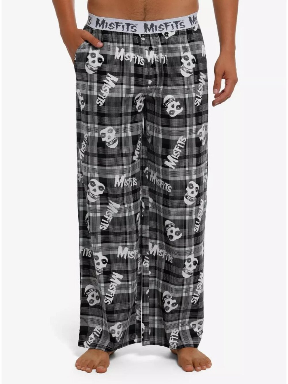 The Misfits Allover Print Plaid Pajama Pants X-LARGE 40-42 NEW